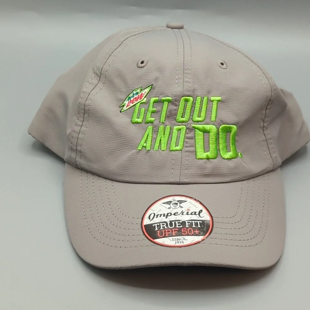 Mountain Dew Get Out And Do Strapback Hat Golf Cap Gray Imperial OSFA
